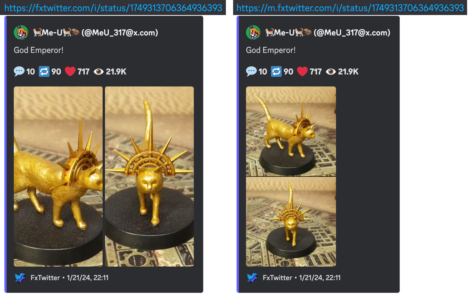 Discord embed showing multiple images combined into a single mosaic